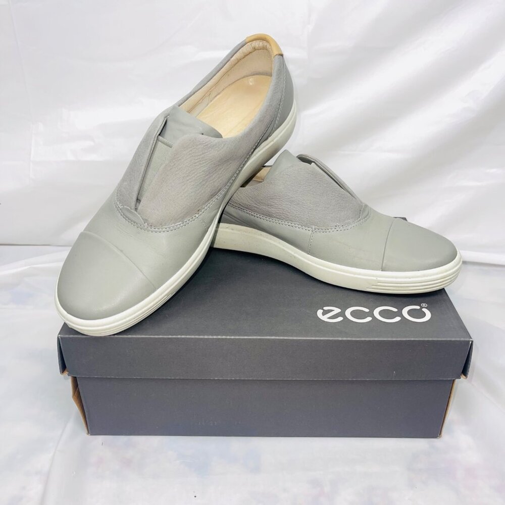 Ecco Women's Soft 7 Leather Slip On Shoes in Wild Dove Size 42